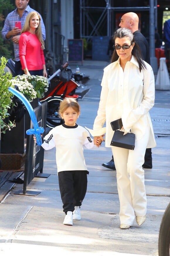 Kourtney Kardashian et son fils Reign Disick - Les Kardashians sont allés avec leurs enfants respectifs à une fête d'anniversaire privée à New York, le 30 septembre 2018