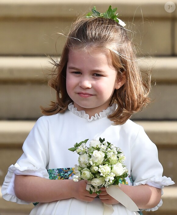 La princesse Charlotte de Cambridge - Sorties après la cérémonie de mariage de la princesse Eugenie d'York et Jack Brooksbank en la chapelle Saint-George au château de Windsor le 12 octobre 2018. 12 October 2018.