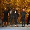 Stefano Gabbana, Naomi Campbell, Monica Bellucci, Domenico Dolce et Marpessa Hennink lors du défilé Dolce&Gabbana pendant la Fashion Week Printemps / Été 2019 homme de Milan, le 16 juin 2018.