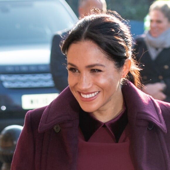 La duchesse de Sussex, Meghan Markle, enceinte, rend visite à la Hubb Community Kitchen à Londres le 21 novembre 2018.