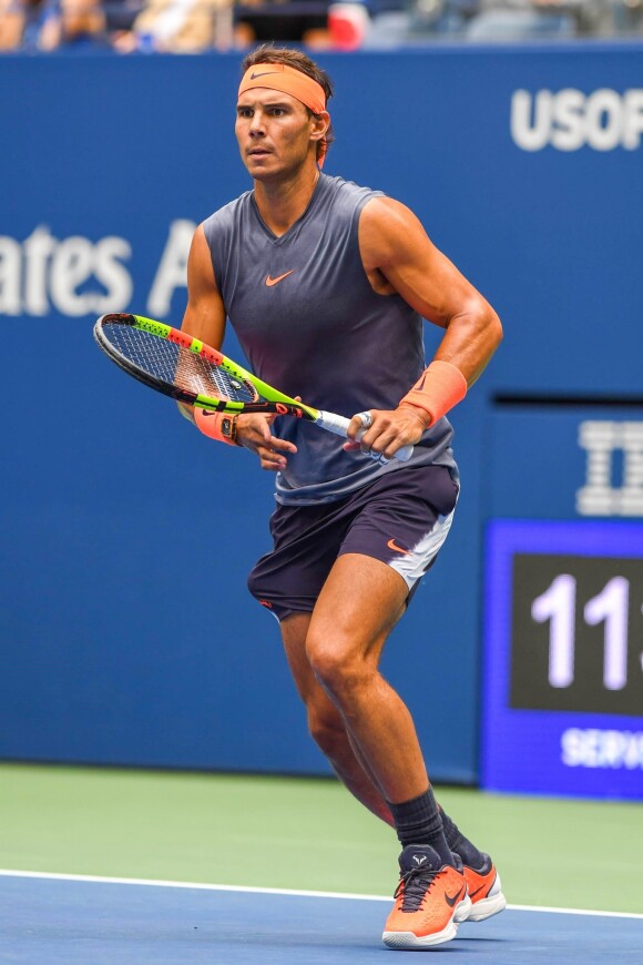 Rafael Nadal lors de l'US Open de tennis au USTA National Tennis Center à New York City, New York, Etats-Unis, le 7 septembre 2018.