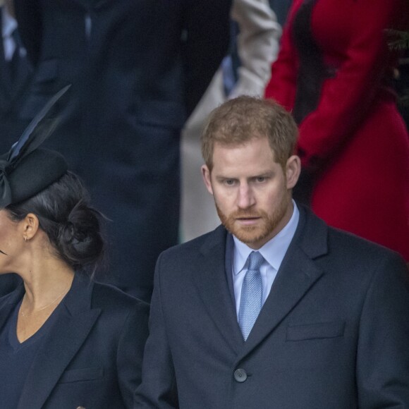 Le prince William, duc de Cambridge, Catherine Kate Middleton, la duchesse de Cambridge, Meghan Markle, duchesse de Sussex enceinte, le prince Harry La famille royale britannique se rend à la messe de Noël à l'église Sainte-Marie-Madeleine à Sandringham, le 25 décembre 2018.