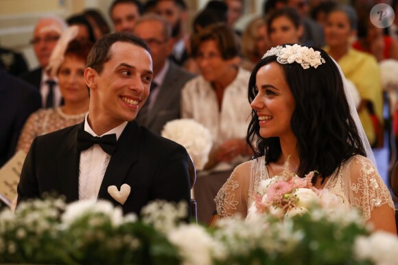 Exclusif - Prix spécial - Mariage religieux en l'église de Villanova d' Alizée et Grégoire Lyonnet - Villanova le 18 juin 2016 © Olivier Huitel - Olivier Sanchez / Bestimage - Crystal 18/06/2016 - Villanova