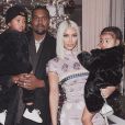 Kim Kardashian, Kanye West et leurs enfants North et Saint West. Décembre 2017.