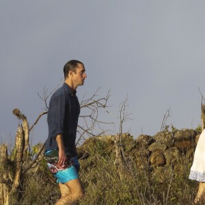 Pippa Middleton et son mari James Matthews profitent d'une baignade en amoureux sur la plage de Colombier à Saint-Barthélemy, Antilles françaises, le 2 janvier 2019.