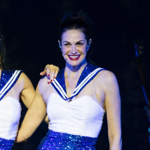 Exclusif - Arielle Dombasle, Mareva Galanter, Helena Noguerra, Inna Modja - Filage du spectacle "Les Parisiennes" au théâtre des Folies Bergère à Paris le 23 mai 2018.