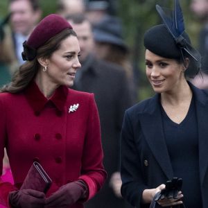 Catherine Kate Middleton, la duchesse de Cambridge et Meghan Markle, la duchesse de Sussex enceinte - La famille royale britannique se rend à la messe de Noël à l'église Sainte-Marie-Madeleine à Sandringham, le 25 décembre 2018.