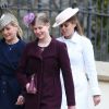 Sophie Rhys-Jones, comtesse de Wessex et sa fille Louise, la princesse Beatrice d'York - La famille royale d'Angleterre célèbre le dimanche de Pâques dans la Chapelle Saint-Georges de Windsor le 31 mars 2018.