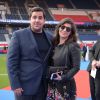 Exclusif - Artus et sa compagne Sarah Nasrallah au 5ème dîner de gala de la fondation Paris Saint-Germain au parc des Princes à Paris, France, le 15 mai 2018.