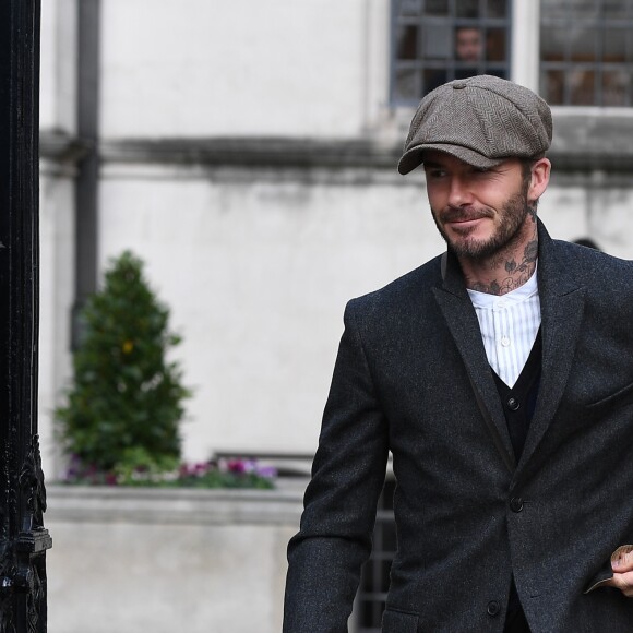 David Beckham au défilé Kent & Curwen à Londres le 6 janvier 2019.