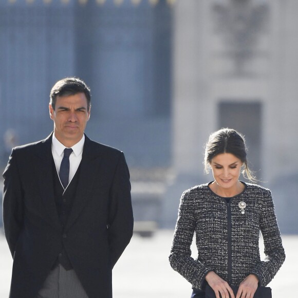 Pedro Sanchez - Le roi Felipe VI et la reine Letizia d'Espagne lors de la traditionnelle parade militaire de l'Epiphanie au palais royal à Madrid le 6 janvier 2019.  King Felipe VI and Queen Letizia during the Military Easter 2019 at RoyalPalace in Madrid on Sunday 6th January 2019.06/01/2019 - Madrid