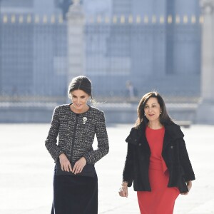Margarita Robles - Le roi Felipe VI et la reine Letizia d'Espagne lors de la traditionnelle parade militaire de l'Epiphanie au palais royal à Madrid le 6 janvier 2019.  King Felipe VI and Queen Letizia during the Military Easter 2019 at RoyalPalace in Madrid on Sunday 6th January 2019.06/01/2019 - Madrid
