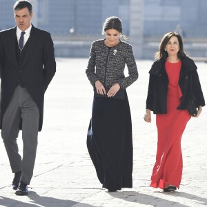 Pedro Sanchez et Margarita Robles - Le roi Felipe VI et la reine Letizia d'Espagne lors de la traditionnelle parade militaire de l'Epiphanie au palais royal à Madrid le 6 janvier 2019.  King Felipe VI and Queen Letizia during the Military Easter 2019 at RoyalPalace in Madrid on Sunday 6th January 2019.06/01/2019 - Madrid