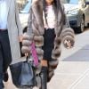 La chanteuse Toni Braxton, qui porte un manteau de fourure, arrive à l'émission "Good Morning America" à new York le 25 janvier 2018