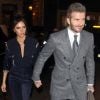 David et Victoria Beckham arrivent au dîner "Mens GQ" pour célébrer la Fashion Week à Londres le 7 janvier 2019.