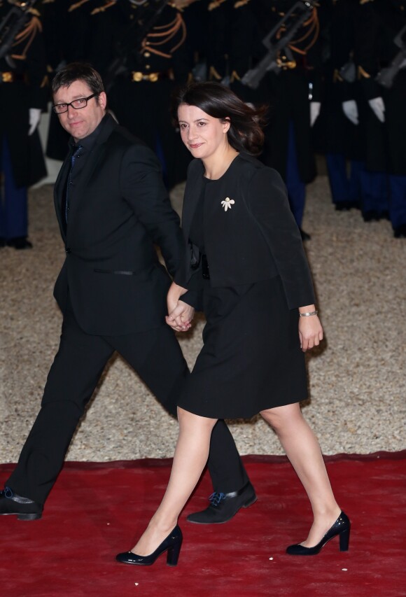 Cécile Duflot et son compagnon Xavier Cantat le 11 décembre 2012 à l'Elysée.