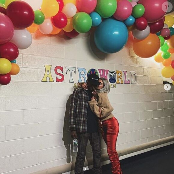 Travis Scott et Kylie Jenner au Madison Square Garden. New York, le 27 novembre 2018.