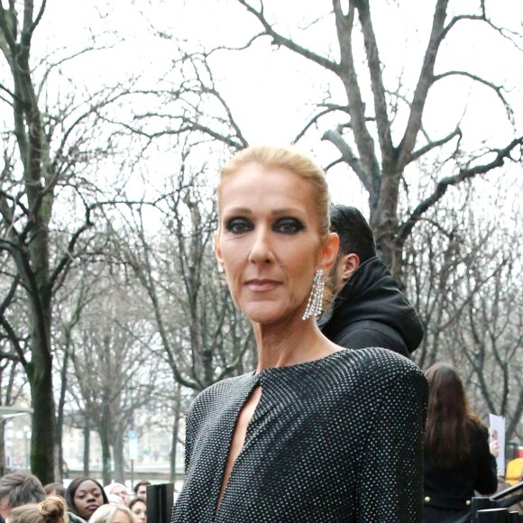 Céline Dion quitte l'hôtel De Crillon pour se rendre au Grand Palais et assister au défilé Haute Couture printemps-été 2019 "Alexandre Vauthier". Paris, le 22 janvier 2019.