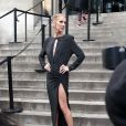 Céline Dion quitte l'hôtel De Crillon pour se rendre au Grand Palais et assister au défilé Haute Couture printemps-été 2019 "Alexandre Vauthier". Paris, le 22 janvier 2019.