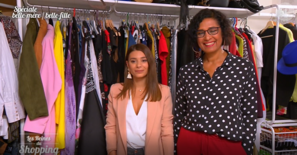 Rebecca, candidate des "Reines du shopping" (M6) avec sa belle-mère Sandrine la semaine du 21 janvier 2019.