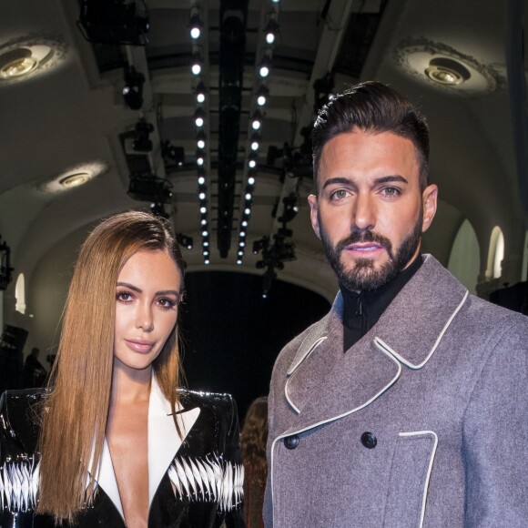 Nabilla Benattia et son compagnon Thomas Vergara - People au défilé de mode Haute-Couture printemps-été 2019 "Jean Paul Gaultier" à Paris. Le 23 janvier 2019 © Olivier Borde / Bestimage