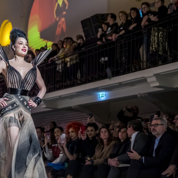 Dita Von Tesse - People au défilé de mode Haute-Couture printemps-été 2019 "Jean Paul Gaultier" à Paris. Le 23 janvier 2019 © Olivier Borde / Bestimage People at the Jean Paul Gaultier fashion show in Paris. On january 23rd 201923/01/2019 - Paris