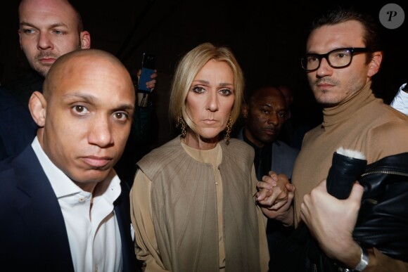Céline Dion et Pepe Munoz arrivent au défilé de mode Haute-Couture printemps-été 2019 Valentino à l'hôtel Salomon de Rotschild à Paris le 23 janvier 2019. © Veeren-CVS/Bestimage