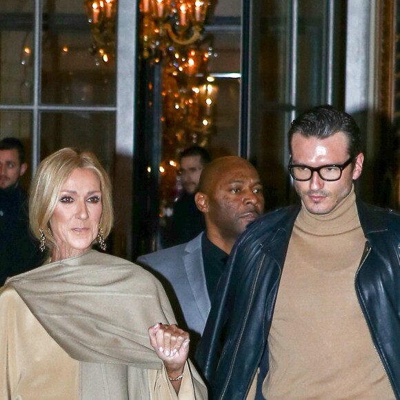 Céline Dion et Pepe Munoz arrivent au défilé de mode Haute-Couture printemps-été 2019 Valentino à l'hôtel Salomon de Rotschild à Paris le 23 janvier 2019. © Veeren-CVS/Bestimage
