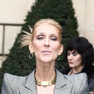 Céline Dion et Pepe Munoz sortent de l'hôtel de Crillon à Paris pour se rendre au défilé RVDK Ronald Van Der Kemp, le 23 janvier 2019