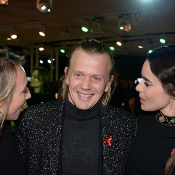 Audrey Lamy, Alex Lutz et Elodie Bouchez à la 17ème édition du "Dîner de la mode du Sidaction" au Pavillon d'Armenonville à Paris, France, le 24 janvier 2019. Depuis 2003, ce dîner permet de montrer l'engagement indéfectible du monde de la mode en faveur de la lutte contre le sida. © Rachid Bellak/Bestimage