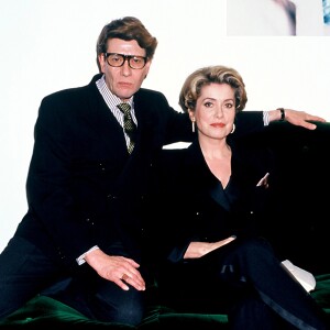 Yves Saint Laurent et Catherine Deneuve en 1992.