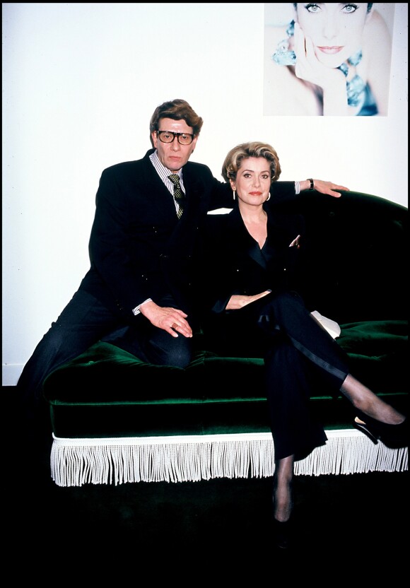 Yves Saint Laurent et Catherine Deneuve en 1992.
