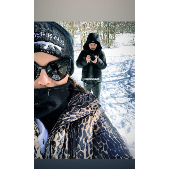 Alizée et son frère Johann Jacotey à la neige en Corse, le 26 janvier 2019.