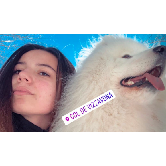 Annily et Jon Snow à la neige en Corse, le 26 janvier 2019.