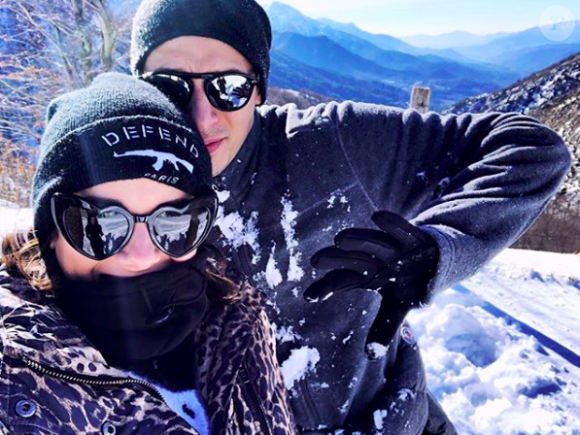 Alizée et Grégoire Lyonnet à la neige en Corse le 26 janvier 2019.