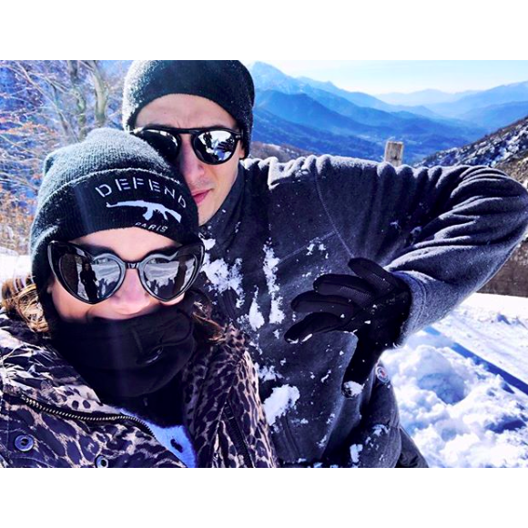 Alizée et Grégoire Lyonnet à la neige en Corse le 26 janvier 2019.