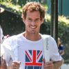 Andy Murray arrive au tournoi de tennis de Wimbledon à Londres, Royaume Uni, le 7 juillet 2017.
