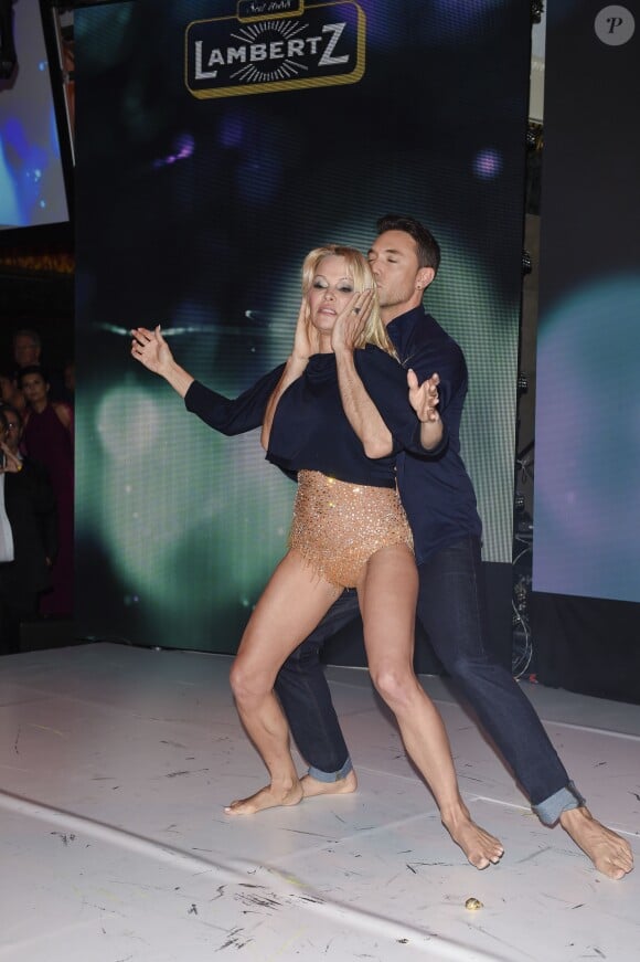 Maxime Dereymez et Pamela Anderson - People à la soirée "Lambertz Monday Night", sous la devise "Rockin Chocolate", à Cologne. Le 28 janvier 2019