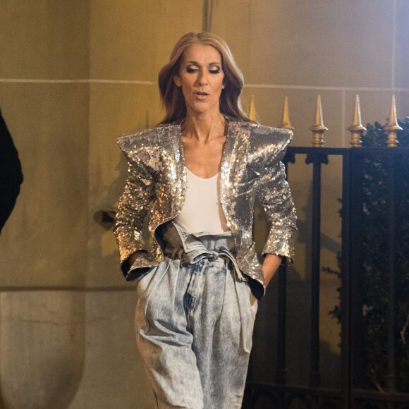 Céline Dion en tournage pour la maison l'Oréal à l'hôtel Plaza Athénée à Paris, France, le 30 janvier 2019