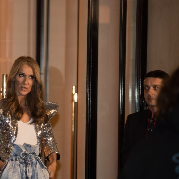 Céline Dion en tournage pour la maison l'Oréal à l'hôtel Plaza Athénée à Paris, France, le 30 janvier 2019.