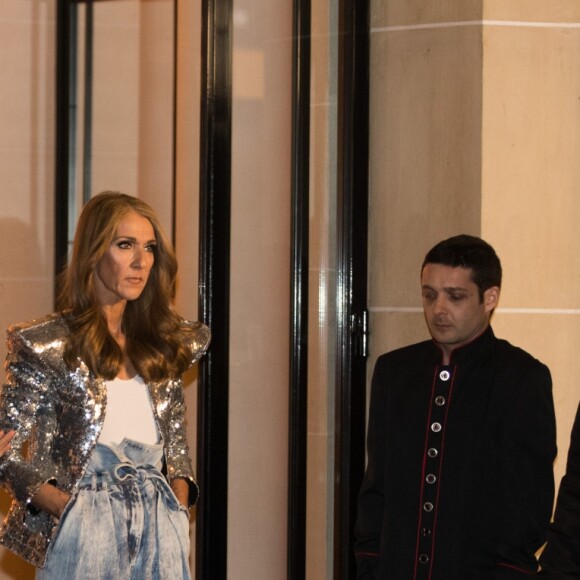 Céline Dion en tournage pour la maison l'Oréal à l'hôtel Plaza Athénée à Paris, France, le 30 janvier 2019.