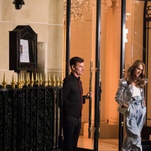 Céline Dion en tournage pour la maison l'Oréal à l'hôtel Plaza Athénée à Paris, France, le 30 janvier 2019.