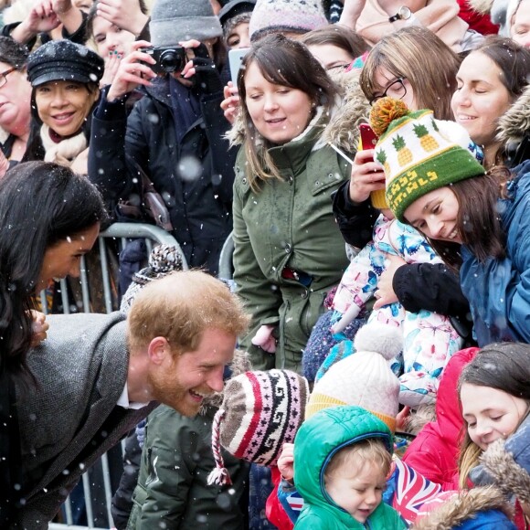 Le prince Harry, duc de Sussex, et Meghan Markle, duchesse de Sussex, enceinte, visitent le Bristol Old Vic. à Bristol le 1er février 2019.