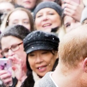 Le prince Harry, duc de Sussex, et Meghan Markle, duchesse de Sussex, enceinte, visitent le Bristol Old Vic. à Bristol le 1er février 2019.