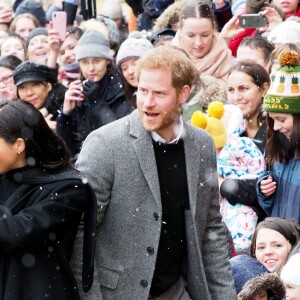 Le prince Harry, duc de Sussex, et Meghan Markle, duchesse de Sussex, enceinte, visitent le Bristol Old Vic. à Bristol le 1er février 2019.