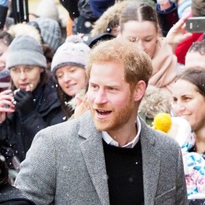 Le prince Harry, duc de Sussex, et Meghan Markle, duchesse de Sussex, enceinte, visitent le Bristol Old Vic. à Bristol le 1er février 2019.