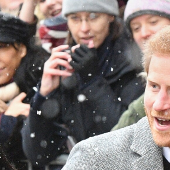 Le prince Harry, duc de Sussex, et Meghan Markle, duchesse de Sussex, enceinte, visitent le Bristol Old Vic. à Bristol le 1er février 2019.