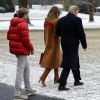 Barron et ses parents Donald et Melania Trump quittent la Maison Blanche à Washington pour se rendre en Floride, le 1er février 2019.