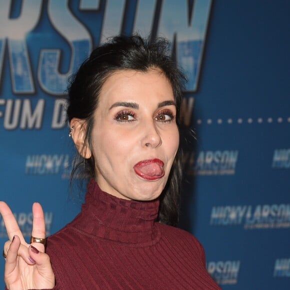 Reem Kherici (enceinte) à l'avant-première du film "Nicky Larson et le Parfum de Cupidon" au cinéma Le Grand Rex à Paris, France, le 1er février 2019. © Coadic Guirec/Bestimage