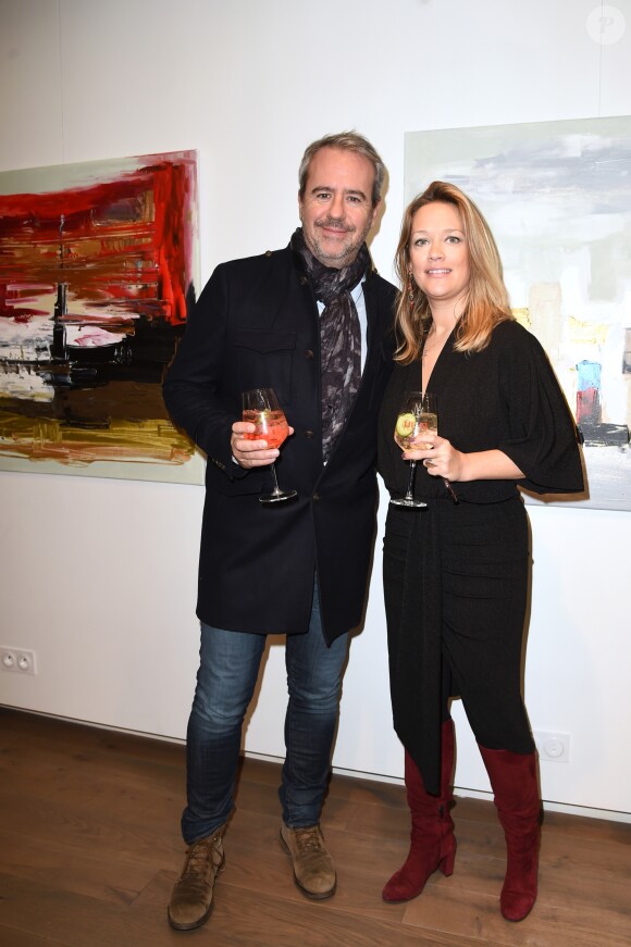 Caroline Faindt et Bruno Robles au vernissage de l'exposition "Au Coeur Des Villes" de l'artiste C.Faindt au Louvre Factory à Paris le 4 février 2019. © Giancarlo Gorassini/Bestimage
